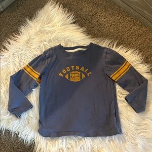 Janie and Jack Navy Long-Sleeve Football Tee with Yellow Accents